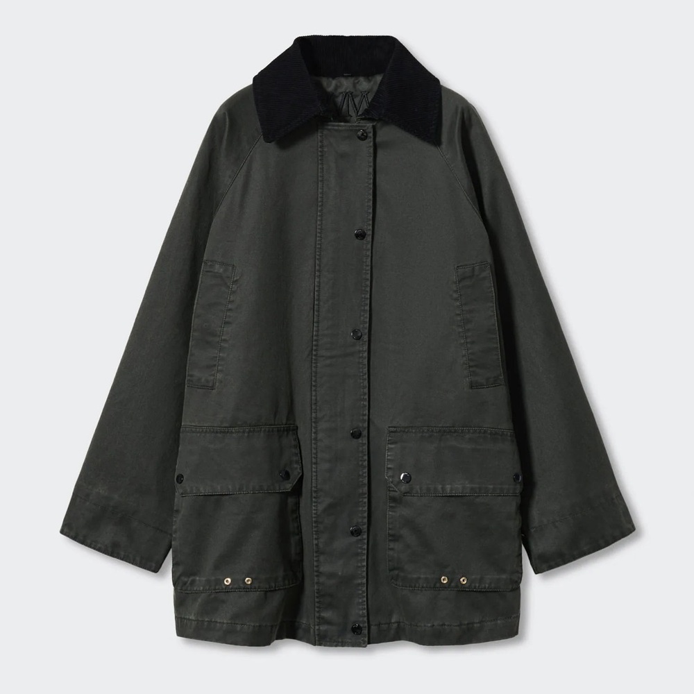 Mango Waxed Jacket like Barbour